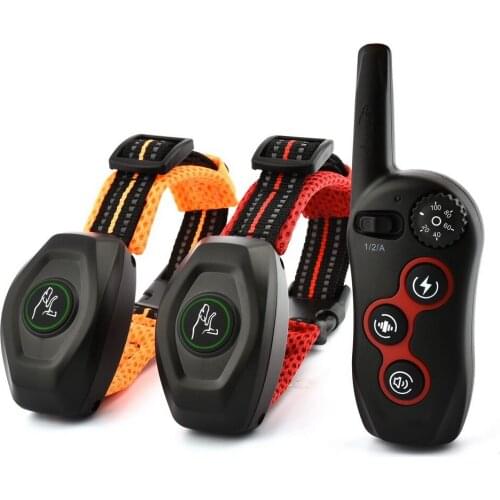 Dog Training & Anti Bark Collar 400M Rechargeable Dog Electric Collar New Design Remote Waterproof with 2 collar 100g2280