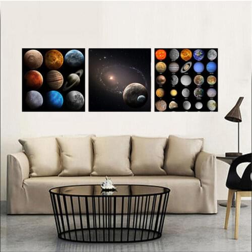 The Planets of The Solar System Poster Home Decorative Wall Art Canvas Nine Planets Picture Oil Painting Wall Painting Canvas