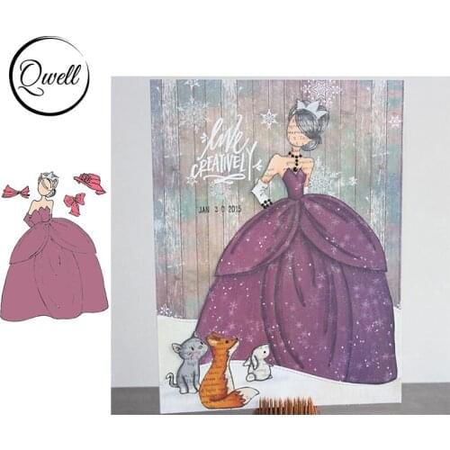 QWELL Clear Stamps Girl with Fluffy skirt for Paper Craft Cards Decoration Album DIY Scrapbooking Making Template 2021 New