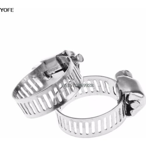 10Pcs Adjustable Stainless Steel Drive Hose Clamp 3/8"-1/2" Fuel Line Worm Clip