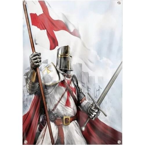 Knights Templar Fantasy Art Warrior Posters Tapestry Vintage Crusader Banner Flag Wall Sticker Hanging cloth Mural Home Decor