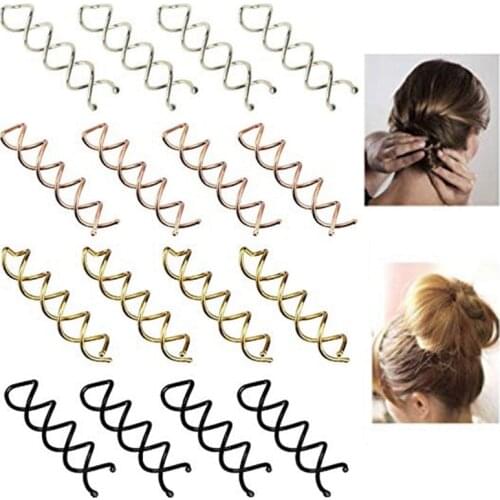 9PCS Women Girls Spiral Bobby Pin Metal Non-scratch Spin Hair Clip Twist Screw Hair Pin Headwear Hair Accessories Tool