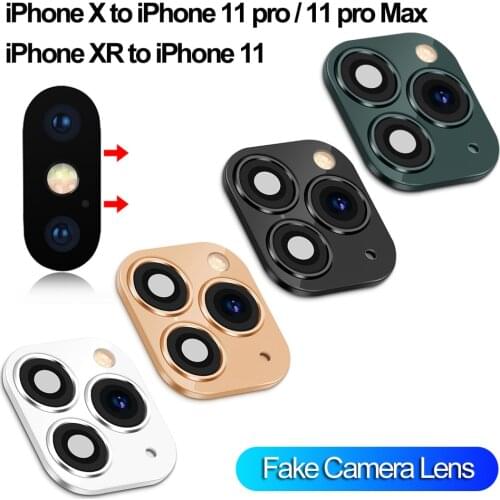 Luxury Fake Camera Lens Sticker Seconds Change Cover Case Phone Upgrade Support Flash For iPhone XR X To iPhone 11 Pro Max