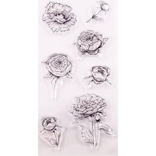 YINISE Silicone Clear Stamps CUTTING DIES For Scrapbooking Flowers TENCIL DIY PAPER Album Cards MAKING CRAFT RUBBER Stamp MOLD