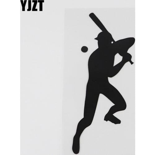 YJZT 6.6CMX15.6CM Fun Grand Slam Hit Baseball Decal Vinyl Car Sticker Black/Silver 8A-0789