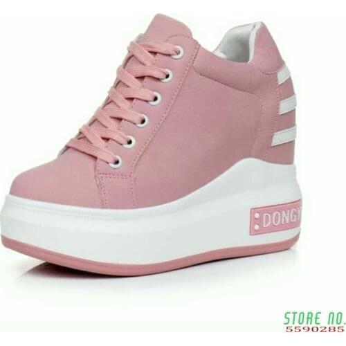 2020 NEW Women Platform Casual Shoes Mesh Breathable Wedge Heels Shoes 10CM Autumn Thick Sole Sneakers Woman Deportivas Mujer W7