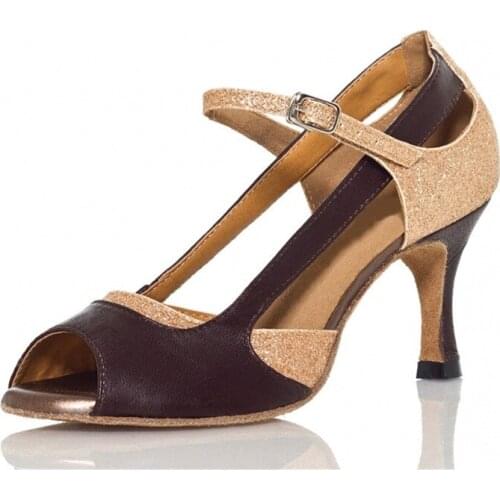 HXYOO Women Dance Shoes for Latin Ballroom Salsa Shoes Glitter and Satin Material 4.5-8.5 cm Heel Height Latin Dance Shoes GM040