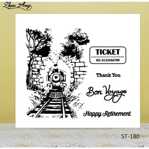 ZhuoAng Speeding Train Ticket Clear Stamps For DIY Scrapbooking/Card Making/Album Decorative Silicon Stamp Crafts