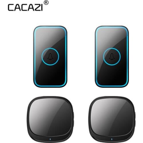 CACAZI USB Wireless Doorbell Waterproof 110db 60 Chimes 300M Range Intelligent Door Bell 1 2 Button 3 4 5 Receiver 2021 Newest