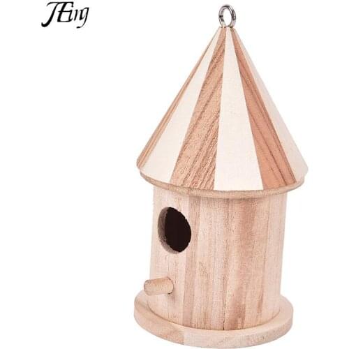 1 Pcs Wooden Birdhouse Hanging Nest Bird Nesting Boxes With Loop Bird Houses Pet Supply For Home Garden Yard Decoration