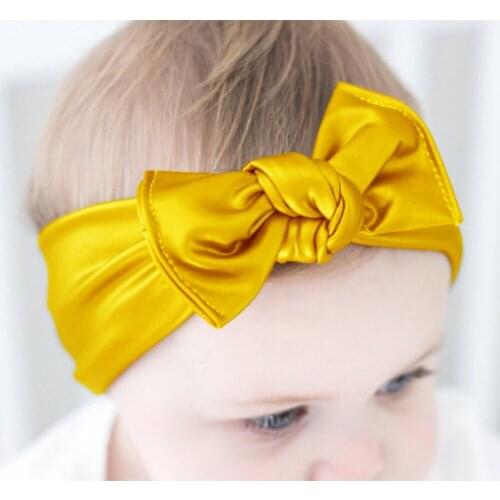 10pcs Wholesale 2017 Rabbit Bunny Ear Headband Solid Stretch Headbands For Kids Girls Bowknot Head Band Hair Accessories