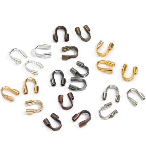 100pcs/lot 4x4mm Loops U Shape Clasps Connector Wire Protectors Wire Guard Protect Buckle Accessories For DIY Jewelry Making