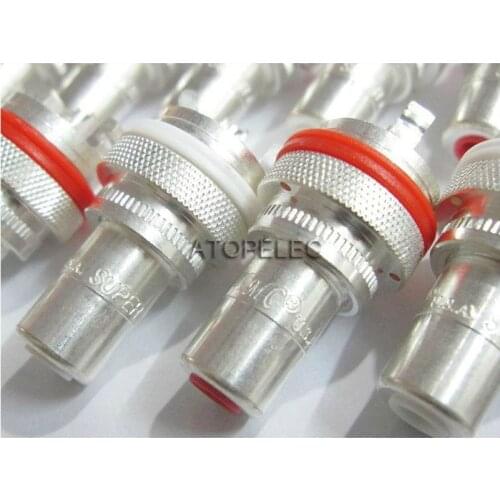 2pcs CMC 805 Thick Silver Plated Brass RCA Jack Female Socket Connector for HiFi Audio Video TV CD AMP Panel Chassis Mount