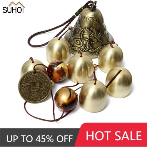 2021 Hot Large Outdoor Lucky Wind Chimes for Good Luck Home Garden Hanging Decoration Gift Copper Home Decor