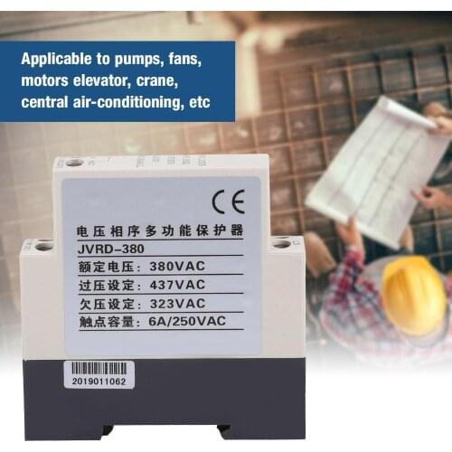 3 Phase Sequence Protection Relay 380VAC JVRD-380 Monitoring Voltage Control Device latching voltage relay Din Rail 3 Phase Volt