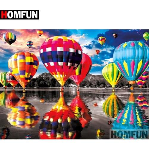 HOMFUN Full Square/Round Drill 5D DIY Diamond Painting "Hot air balloon scenery" Embroidery Cross Stitch 5D Home A07921