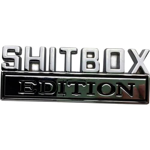 SHITBOX EDITION Emblem Chrome Matte Badges Car Sticker for Car or Trunk Auto Exterior Accessories Car Styling Sticker