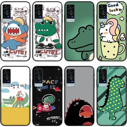 Dinosaur Alligator Phone case for vivo x60 pro plus x50 s7 s9 x30 x27 s9e, Protective silicone case for vivo iqoo 7 z3 neo 3 5