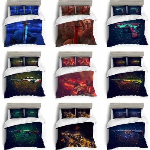 Edredon CS GO Bedding Sets Duvet Cover Home Textile Single Queen King Size Bedding Set Bed Sheets Pillowcases Bed Linen