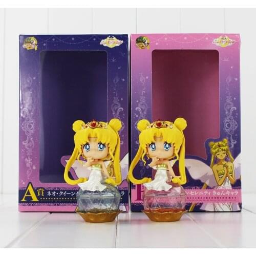 Action Figure Princess Q Version Big Eyes Crown Yellow Hair Brinquedos Crystal Base Toys