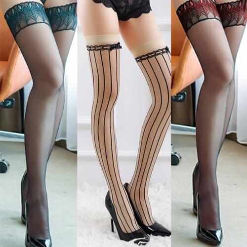 Hot Sexy Women Stockings Lace Sexy Lingerie Top Thigh High Stockings Sexy Costumes Pantyhose Female Stockings Medias