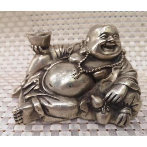 Collection Old Tibetan silver Buddha Statue,High Quality Home Art Decoration Crafts sculpture