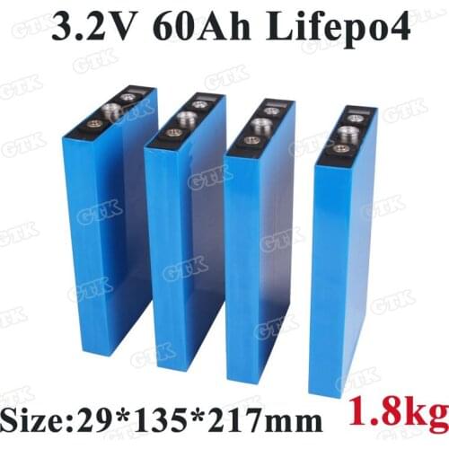 Powerful 3.2V 60Ah lifepo4 lithium battery for DIY 12V 24V 48V inverter back up power solar energy storage EV battery pack