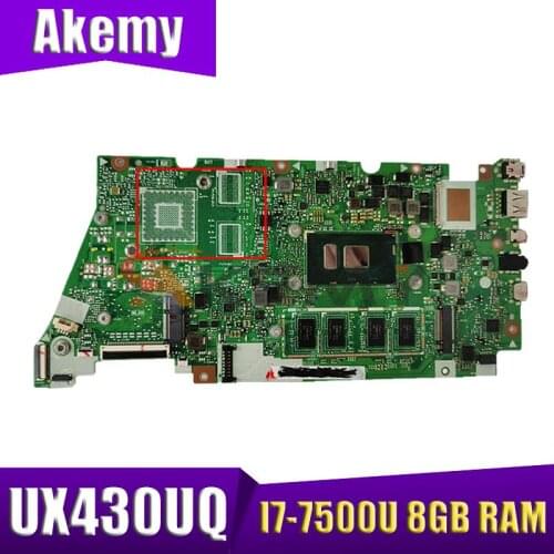 AKemy UX430UQ notebook Motherboard For ASUS UX430UV UX430UN UX430UQ UX430UQK Laotop Mainboard I7-7500U 8GB RAM tested full 100