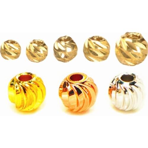 1 Pack 3mm 4mm 5mm Metal Brass Round Spacer Beads DIY Accessories Loose Bead For Jewelry Making