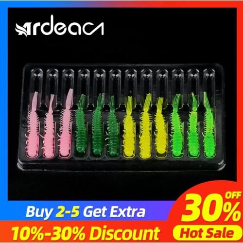 Ardea Soft Lures worm Baits Fishing Lure 12pcs 43mm 0.4gShad Silicone Bait Tail Jigging Wobblers Bass Pike Fishing Tackle
