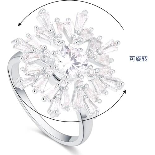 Real Austrian Crystals Brand AAA Zirconia Micro Inlays Fashion Ring for women New Sale Hot Round Se-136562