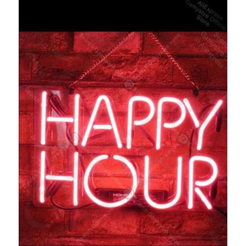 Neon Signs for Happy Hour Decorate Party bedRoom Home Handcraft Publicidad anuncio luminoso Light Neon Signs For Home Night Bar