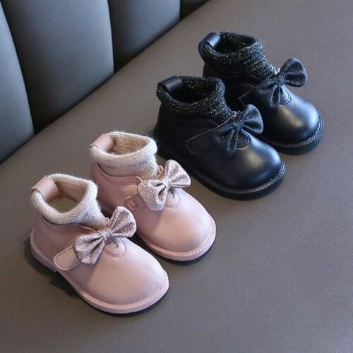 Autumn/winter baby princess shoes kids girls boots soft bottom warm shoes 0-3 years baby toddler shoes child plush velvet boots