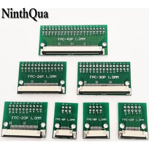 1pcs 6P 8P 10P 20P 26P 30P 40P FPC Adapter Plate 1.0MM Pitch to 2.45 mm Flat Cable Socket for PCB LCD