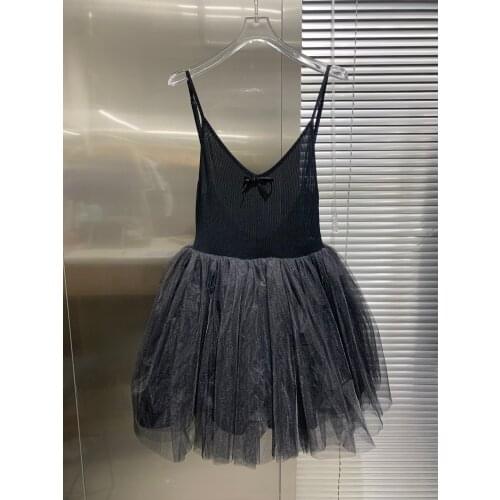 Summer Luxury 2021SS Sexy Women Backless Mesh Patchwork Ball Gown Strap Sleeveless Dress For Ladies Gdnz 6.11