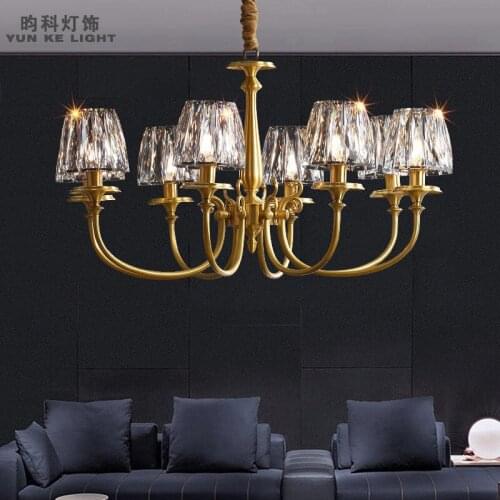 All copper chandelier postmodern simple atmosphere modern light luxury bedroom dining room living room creative lamps