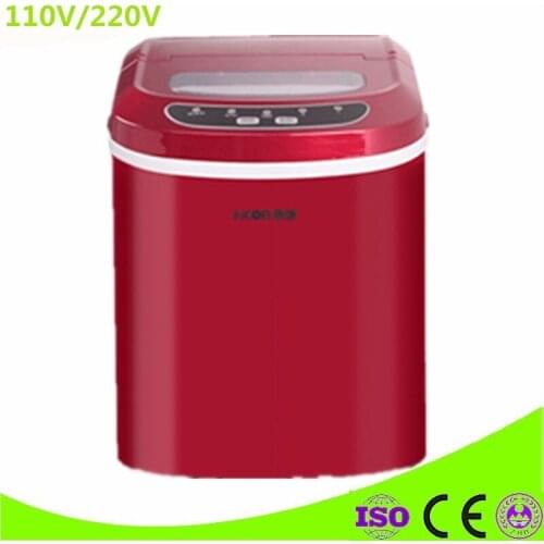 Portable 95W Commercial 220V 15 kg/24H Large Capacity Stainless Steel Ice Maker Machine Restaurant Hotel Party Use