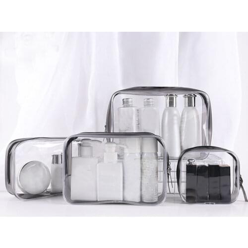 Transparent Travel Cosmetic Bag Organizer Zipper Make Up Case Clear Women Beauty Makeup Toiletry Wash Bath Storage Pouch Bag
