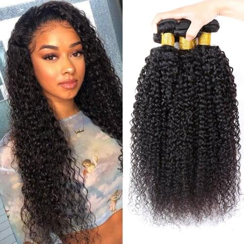 Emol Brazilian Kinky Curly Hair Bundles 100% Human Hair Weave Bundles Natural Color Extension 3/4 Pcs Hair Vendors Wholesale