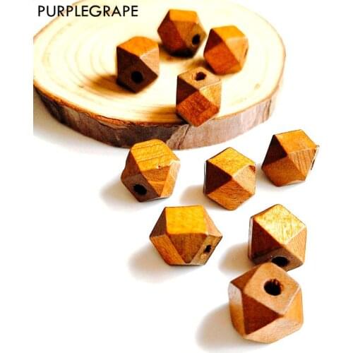 PURPLEGRAPE Minimalist Irregular Perforated Beads Wood DIY Handmade Earrings Accessories Pendant Pack of 10