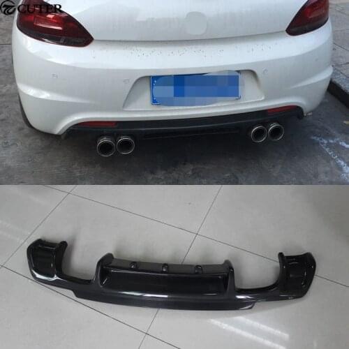 R-LINE Carbon Fiber Car Rear Bumper Lip diffuser Quad Exhaust for VW Scirocco R-line bumper 2010-2013