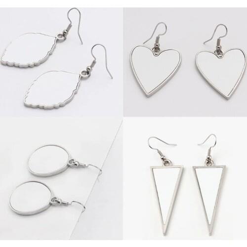 Handmade Heat Sublimation Blanks Drop Earrings MDF Sublimation Photo Printing Dangle Earrings for Women Jewelry Making T84A