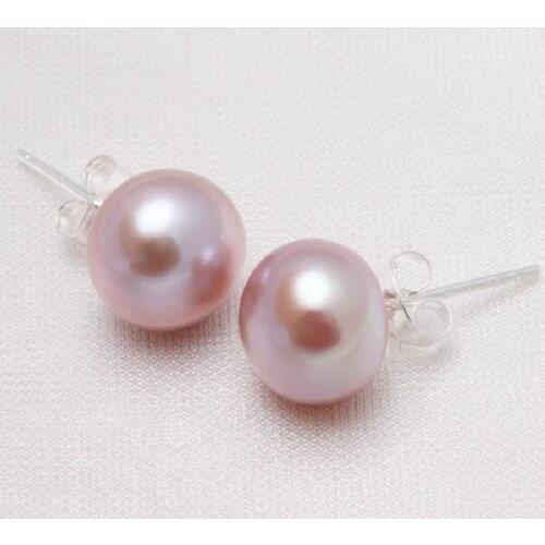 9-10mm Size Natural Pearl Earrings Cultured Wedding Bridal Earrings Fresh Water Fashion Jewelry for Charm Women Girl
