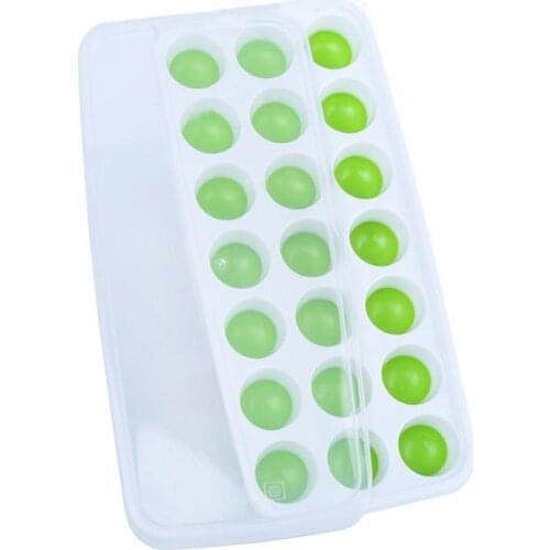 Silicone Ice Cube Maker Trays With Lids For Freezer Icecream Cold Drinks Whiskey Cocktails Kitchen Tools 21-Cavity Ice Mold