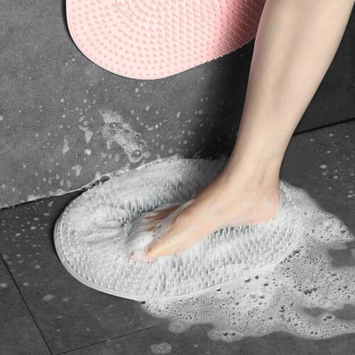 Silicone Bath Mats Shower Back Brush Body Foot Massager Cleaning Mat Bath Exfoliating Foot Scrubber Bathroom Non-slip Cusion