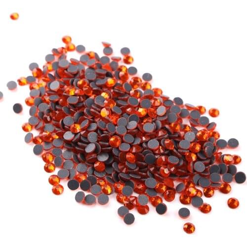 Ss6-ss30 Orange Color Big Bag Packing Crystal Wholesale Price DMC Hot Fix Stone Hot Fix Stone Gray Back