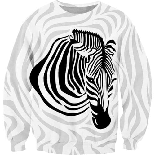 LCFA Personality 3D Full Printed Man Zebra Animal Sweatshirt Funny Unisex Clothing Mens Pullover Party Factory Wholesale 4xl
