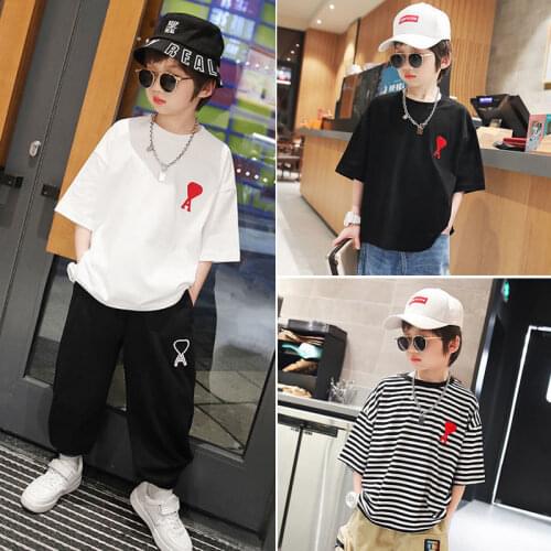 Boys Tops 2021 New Summer Kids Clothes Children Fashion Embroidery T Shirt