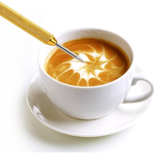 HILIFE Coffee Stencils DIY Coffee Art Needle Latte Foam Spatula Coffeeware Barista Tool 1PC Stainless Steel