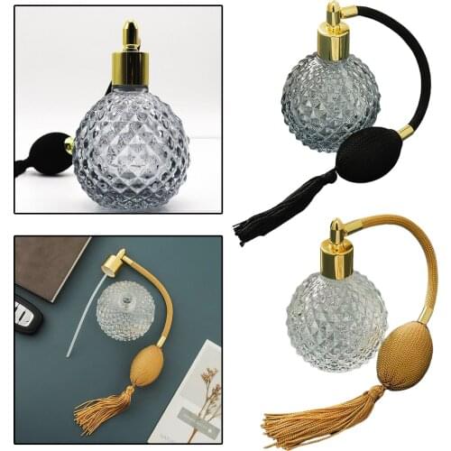 3.4oz (100ml) Vintage Empty Refillable Perfume Spray Bottle w/ Long Tassels, Hold Perfume, Lotion, Refined Oil, etc